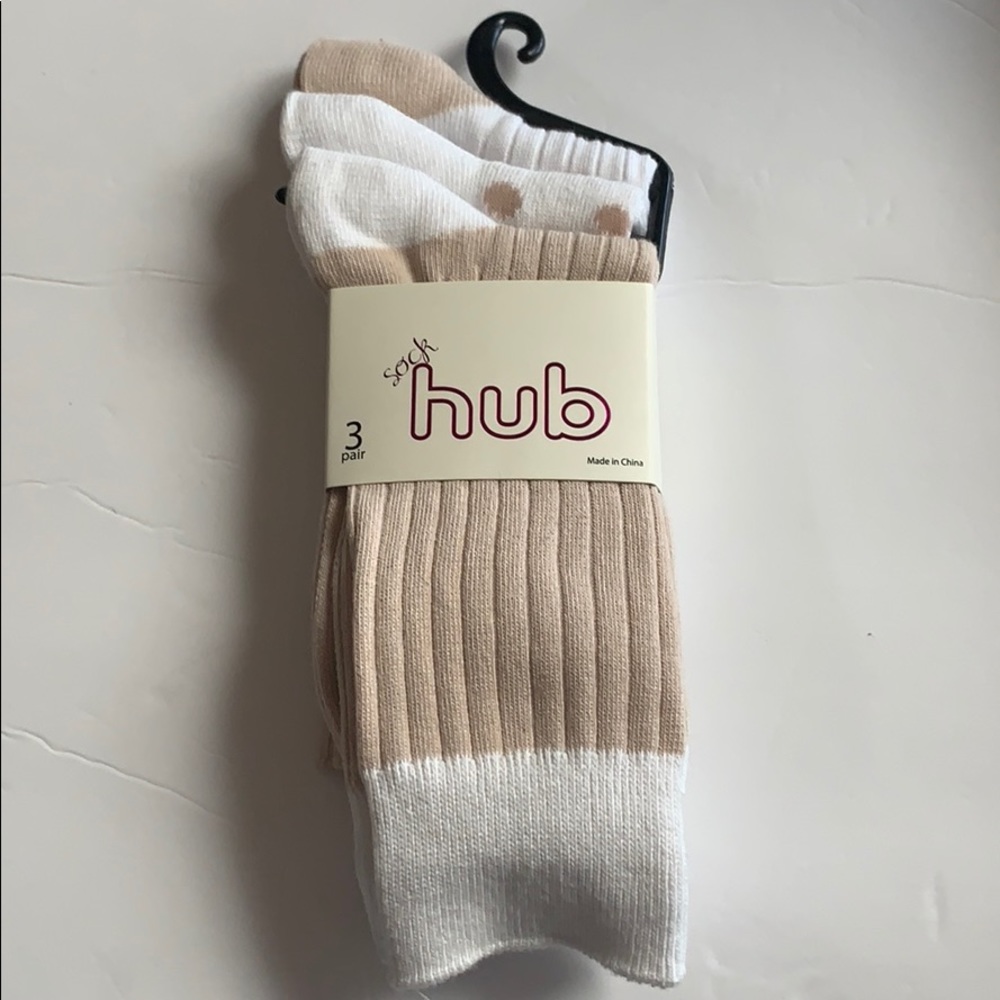 Sock Hub Ladies 3 Pack Cotton Crew Socks